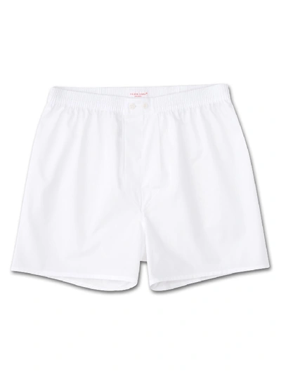 Shop Derek Rose Men's Classic Fit Boxers Savoy Cotton White