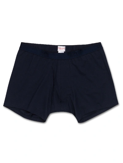 Derek Rose Men's Trunks Jack Pima Cotton Stretch Navy In Navy