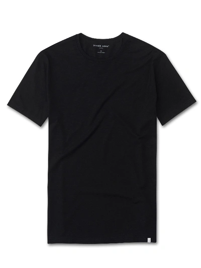 Derek Rose Mens Black Basel Stretch-modal T-shirt In Black