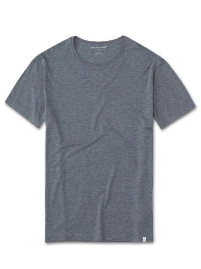 Shop Derek Rose Men's T-shirt Marlowe Micro Modal Stretch Charcoal