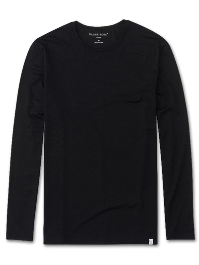 Derek Rose Mens Black Basel Long-sleeved Stretch-modal Top Xxl In Black
