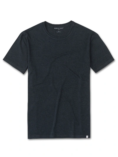 Derek Rose Men's T-shirt Marlowe Micro Modal Stretch Anthracite In Anthracite