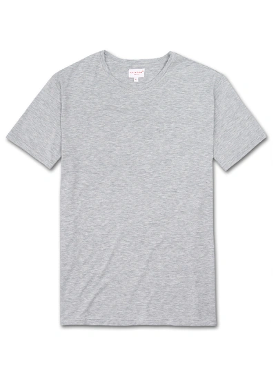 Derek Rose Men's T-shirt Ethan Micro Modal Stretch Silver Marl In Silver