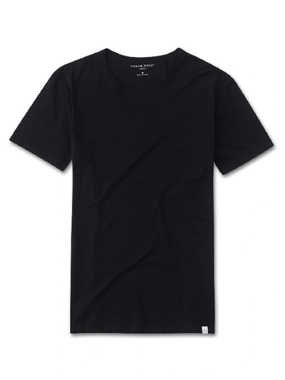 Shop Derek Rose Men's T-shirt Riley Pima Cotton Black