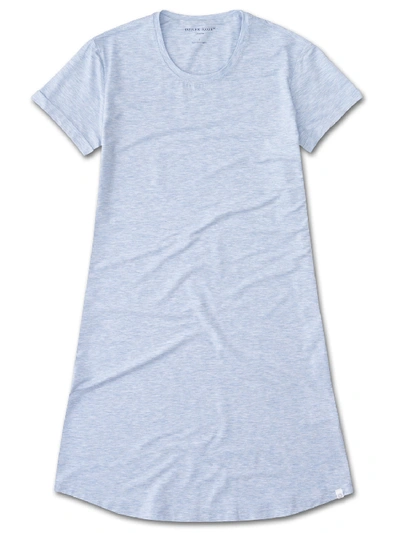 Shop Derek Rose Women's Sleep T-shirt Ethan Micro Modal Stretch Blue