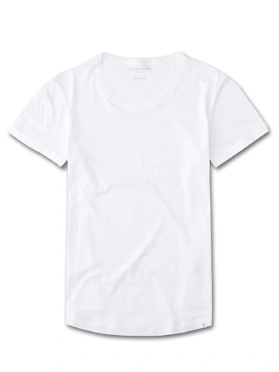 Shop Derek Rose Women's Leisure T-shirt Riley Pima Cotton White