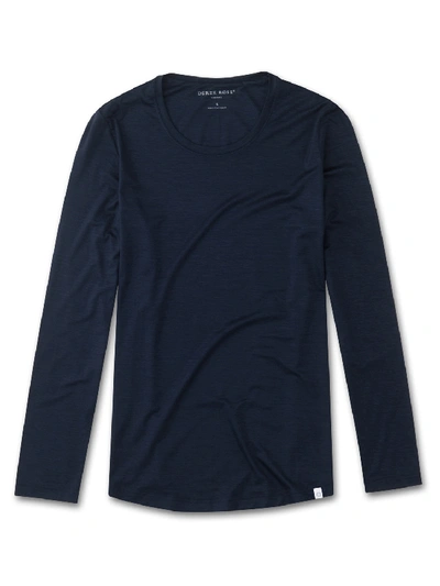 Shop Derek Rose Women's Long Sleeve T-shirt Carla Micro Modal Stretch Midnight