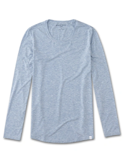 Shop Derek Rose Women's Long Sleeve T-shirt Ethan Micro Modal Stretch Blue