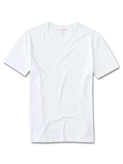 Shop Derek Rose Men's T-shirt Riley Pima Cotton White