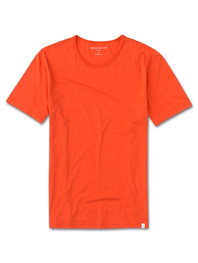 Shop Derek Rose Men's T-shirt Riley Pima Cotton Orange
