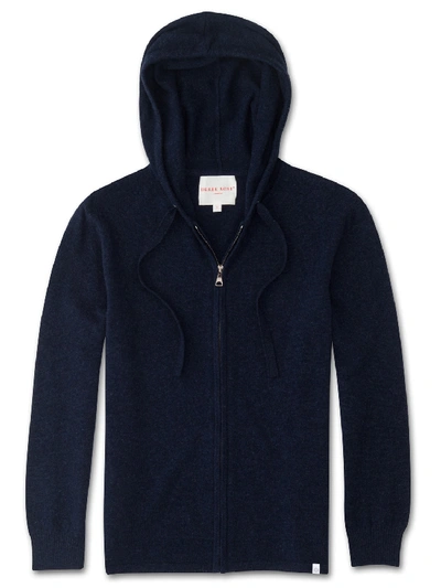 Shop Derek Rose Women's Cashmere Hoodie Finley Pure Cashmere Midnight