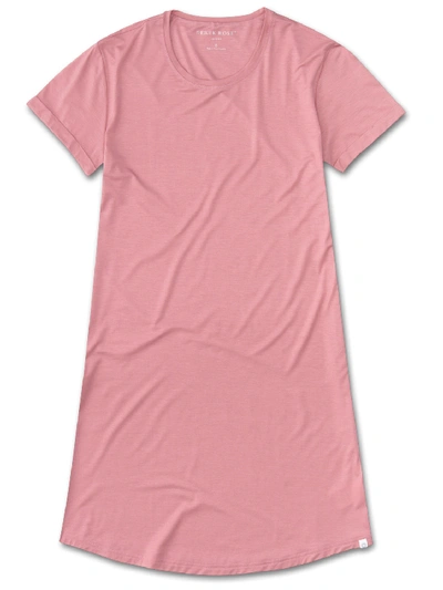 Shop Derek Rose Women's Sleep T-shirt Carla 4 Micro Modal Stretch Pink