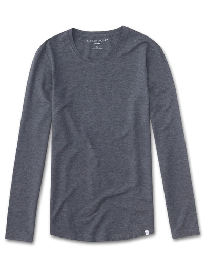 Shop Derek Rose Women's Long Sleeve T-shirt Ethan 2 Micro Modal Stretch Charcoal