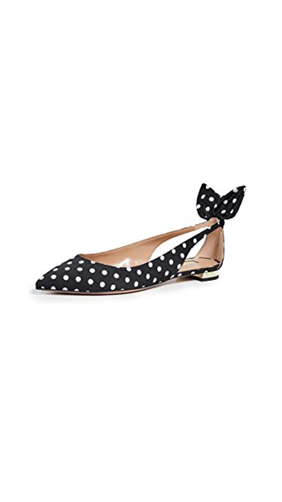 Shop Aquazzura Deneuve Ballet Flats In Black/white