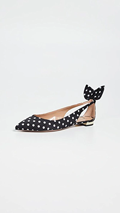 Shop Aquazzura Deneuve Ballet Flats In Black/white