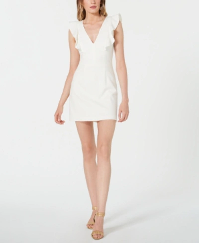 Shop French Connection V-neck Ruffle Whisper Dress In Summer White