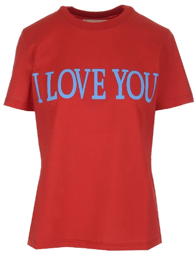 Shop Alberta Ferretti I Love You Print T In Red