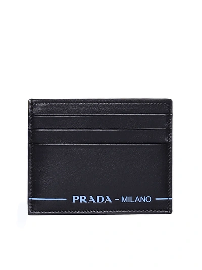 Shop Prada Logo Credit Cardholder In Nero