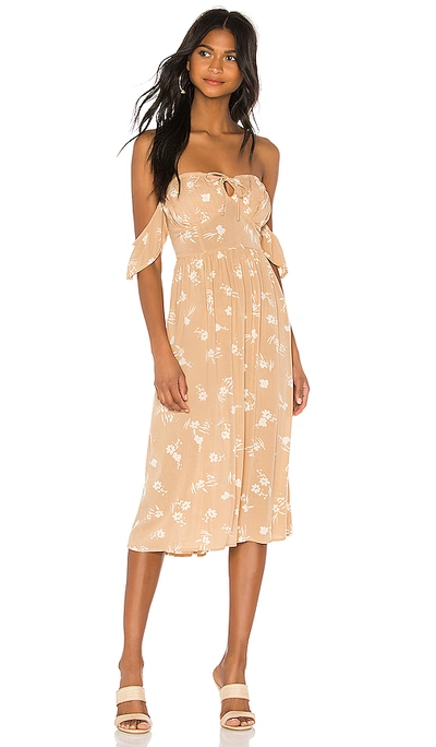 Shop Amuse Society Regency Midi Dress In Latte