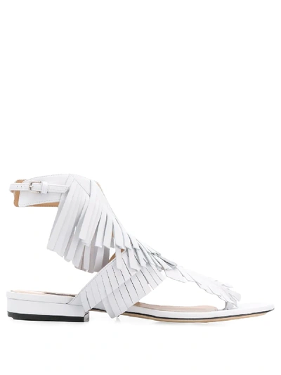 Shop Sergio Rossi Sr Fringe Sandals - White