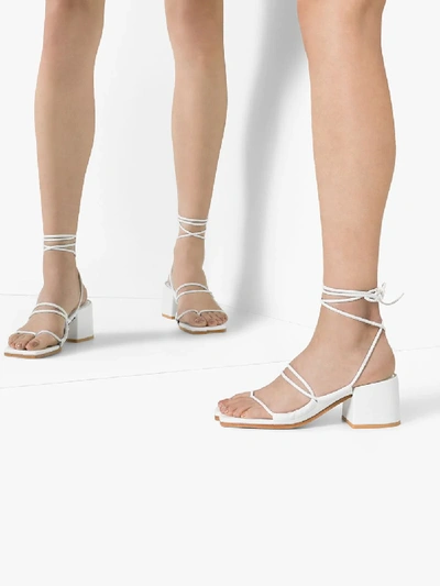 Shop Marques' Almeida Marques'almeida White Strappy 60 Leather Sandals