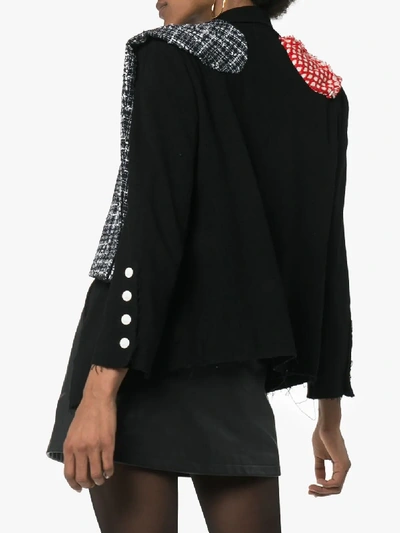 Shop Tiger In The Rain Reworked Vintage Chanel Tweed Scarf Blazer In Black