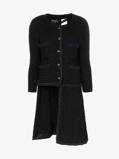 Shop Tiger In The Rain Reworked Vintage Chanel Wool Coat In Black