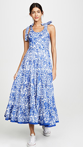kikas printed midi dress in ivory combo free people