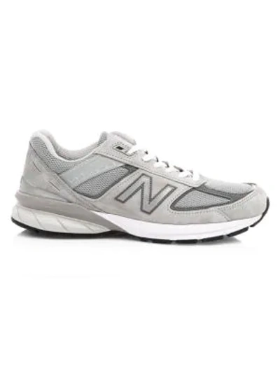 Shop New Balance Men's 990v5 Made In Us Mesh Sneakers In Grey