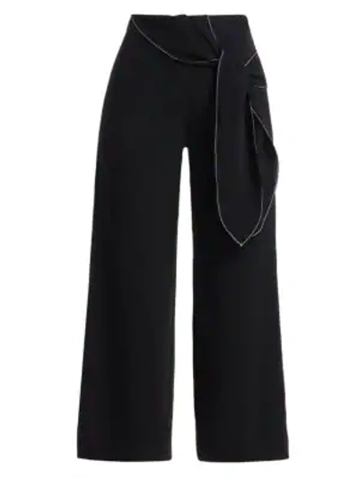 Shop Cinq À Sept Jenna Sash-waist Crepe Pants In Black