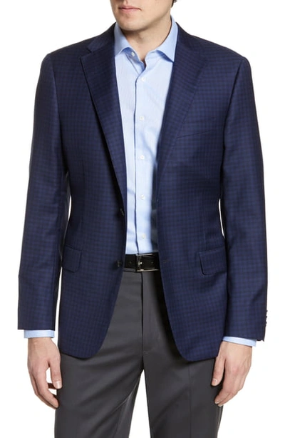 Shop Hickey Freeman Beacon Classic Fit Check Wool Sport Coat In Navy
