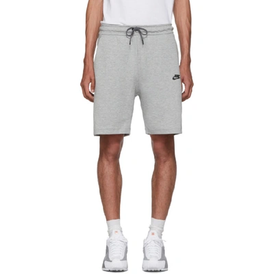 Shop Nike Grey Tech Fleece Shorts In 063