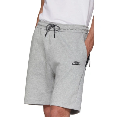 Shop Nike Grey Tech Fleece Shorts In 063