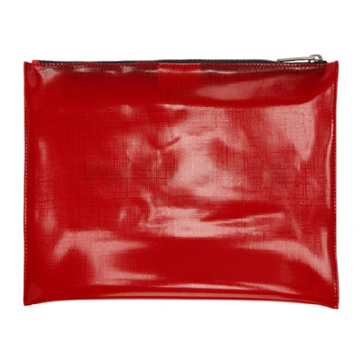 Shop Givenchy Red Translucent Large Logo Pouch In 600 Red