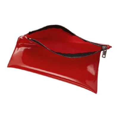 Shop Givenchy Red Translucent Large Logo Pouch In 600 Red