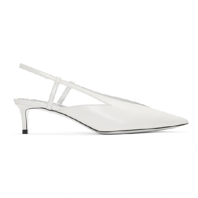 Shop Givenchy White Graphic Cut-out Slingback Heels