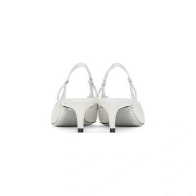 Shop Givenchy White Graphic Cut-out Slingback Heels