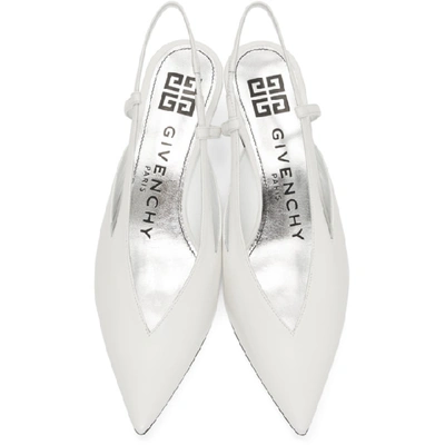 Shop Givenchy White Graphic Cut-out Slingback Heels