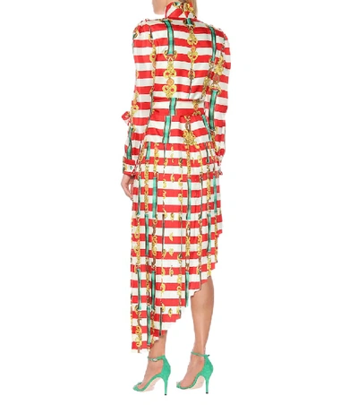 Shop Gucci Printed Silk Dress In Multicoloured