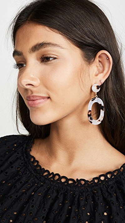 Shop Madewell Oval Acetate Earrings In Shell Tort