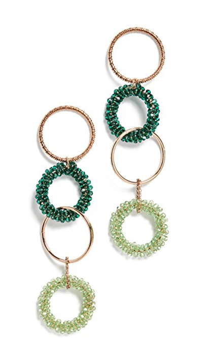 Shop Jacquemus Les Boucles Riviera Swarovski Crystal Earrings In Green