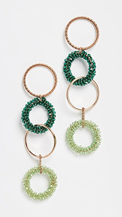 Shop Jacquemus Les Boucles Riviera Swarovski Crystal Earrings In Green