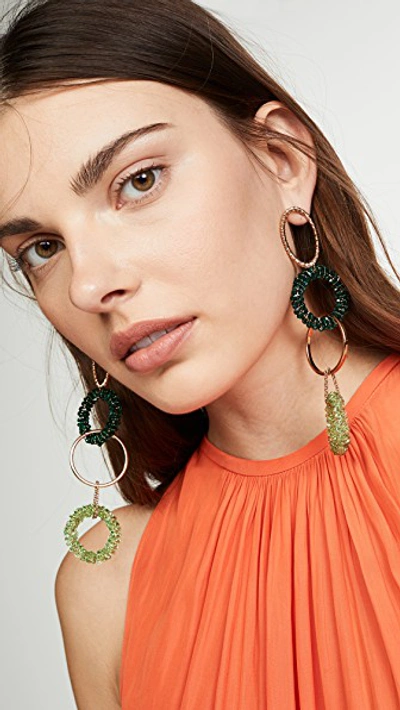 Shop Jacquemus Les Boucles Riviera Swarovski Crystal Earrings In Green