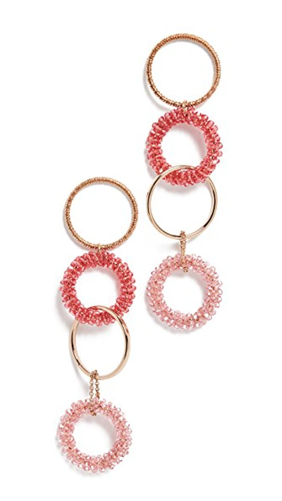 Shop Jacquemus Les Boucles Riviera Swarovski Crystal Earrings In Pink