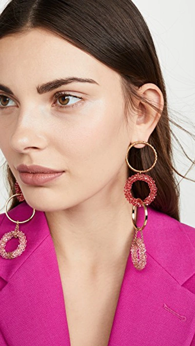 Shop Jacquemus Les Boucles Riviera Swarovski Crystal Earrings In Pink