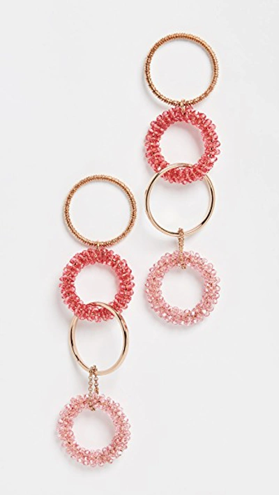 Shop Jacquemus Les Boucles Riviera Swarovski Crystal Earrings In Pink