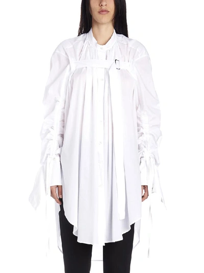 Shop Ann Demeulemeester Utility Detail Oversized Shirt In White