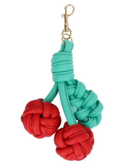Shop Anya Hindmarch Woven Cherry Keyring In Multi