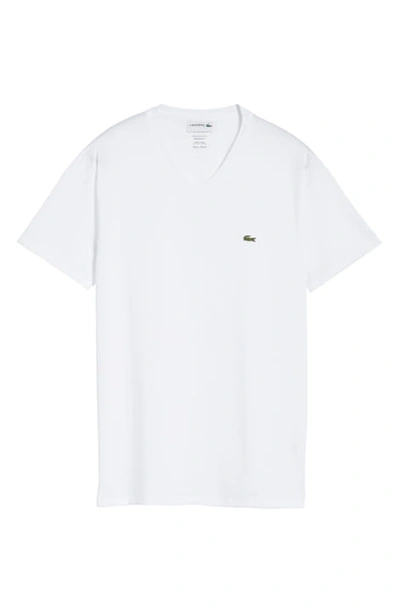 Shop Lacoste Regular Fit V-neck T-shirt In White