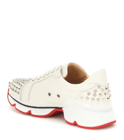 Christian Louboutin Vrs 2018 Studded Leather Sneakers In Snow/ Silver |  ModeSens